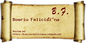 Boeriu Feliciána névjegykártya